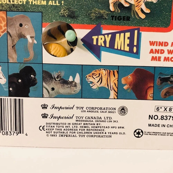 Vtg 1993 Imperial Wild Animal Tiger Wind Up Action Toy - Picture 8 of 15